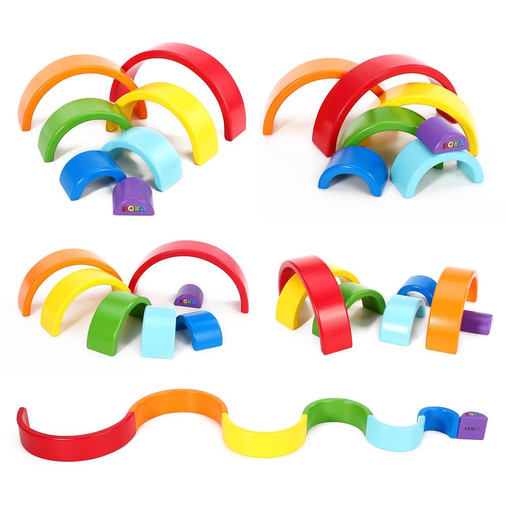 Rainbow Stacker 7pcs - FUN EDUCATIONAL TOY - Develops motor skills, inspires creativity - Ideal gift for Boys and Girls - Ages 3+