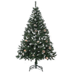 5FT Artificial Christmas Tree with Pine Cones, Holiday Home Xmas Decoration Automatic Open, Green