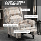 Recliner Chair for Living Room Wingback Chair with Padded Armrest Khaki