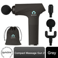 Gymcline Massage Gun: Compact Size, 1500mAh Battery, 3 Speed Modes, Grey