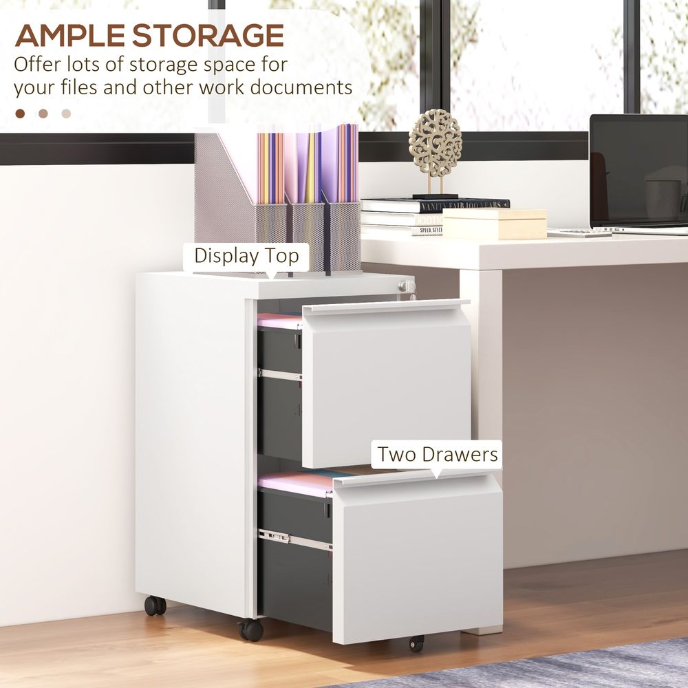 Steel File Cabinet with Lock Hanging Bar for Letter A4 Legal Size White in White