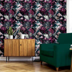 Exquisite Floral Collage - Plum & Teal