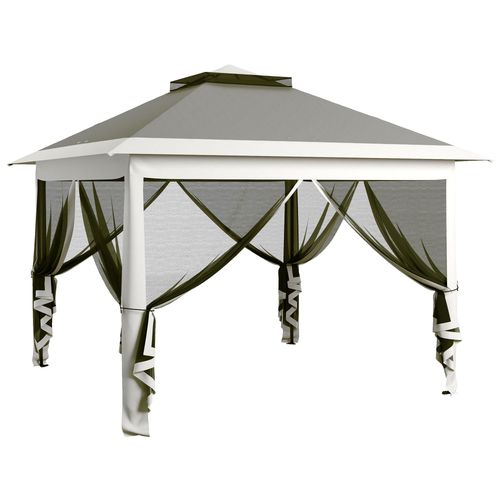 Pop Up Gazebo Height Adjustable Canopy Tent w/ Carrying Bag, Dark Grey