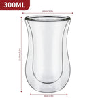 Transparent Double Wall Glasses - for Hot & Cold Drinks - Minimalist Design - Set of 2