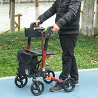 4 Wheel Rollator Walker with Seat Adjustable Mobility Walker with Bag