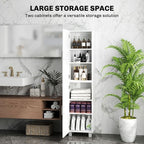 Tall Storage Cabinet with Adjustable Shelves and Double Doors
