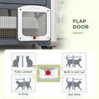 Outdoor Catio Cat House on Wheels with Platforms, Hammock