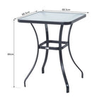 Square Glass Bistro Table Bar Dining Kitchen Breakfast Party Table 68.5x84 cm