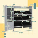 Toy Storage Unit with 8 Removable Bins, Storage Shelves, Cabinet