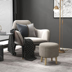 Storage Ottoman, Round Stool Chair with Cushioned Top, Hidden Space