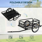 Folding Bike Cargo Trailer Extra Storage Carrier-Black