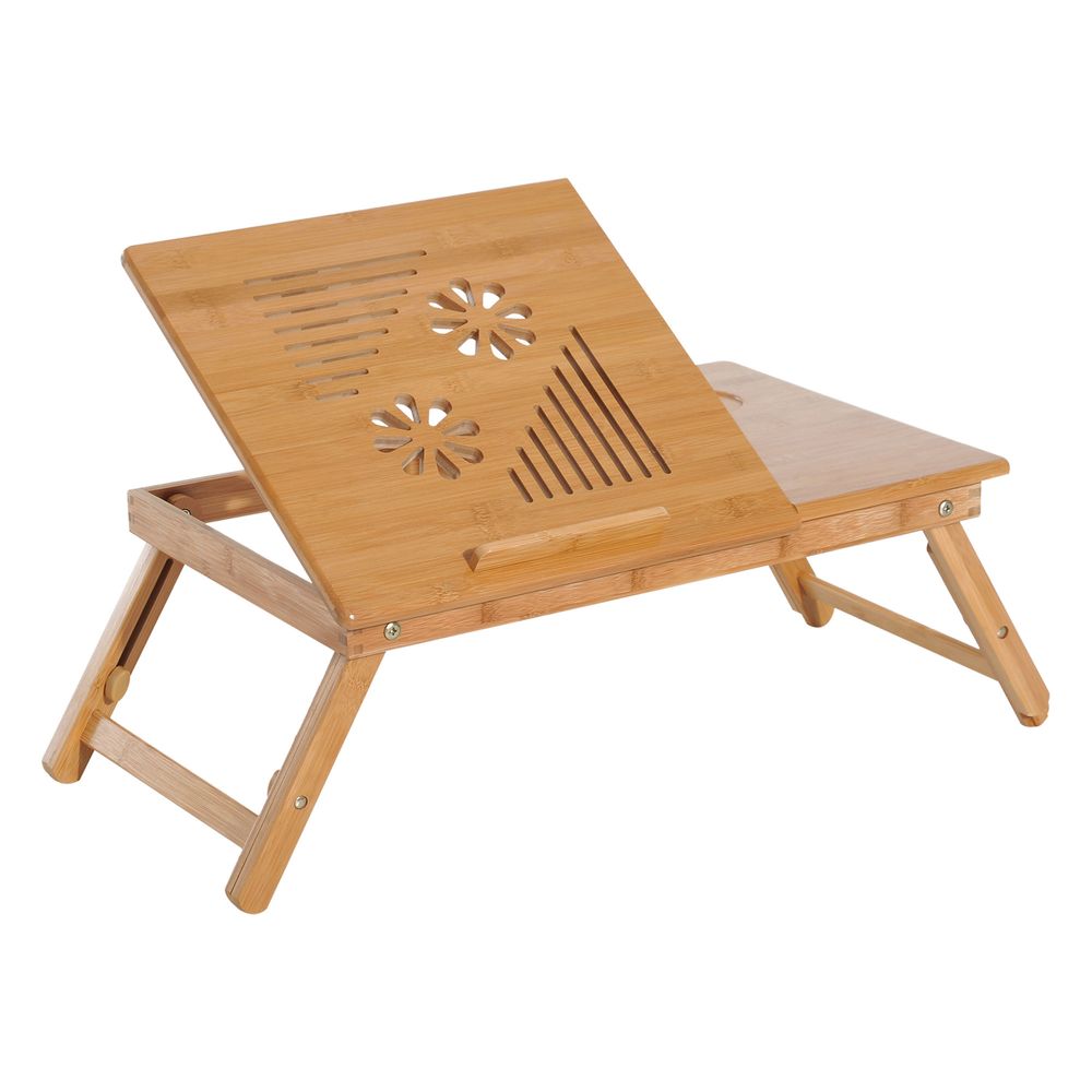 Portable Laptop Desk Notebook Tray PC Bed Table with Drawer Adjustable & Foldable (55L x 35W x 22-30H (cm))