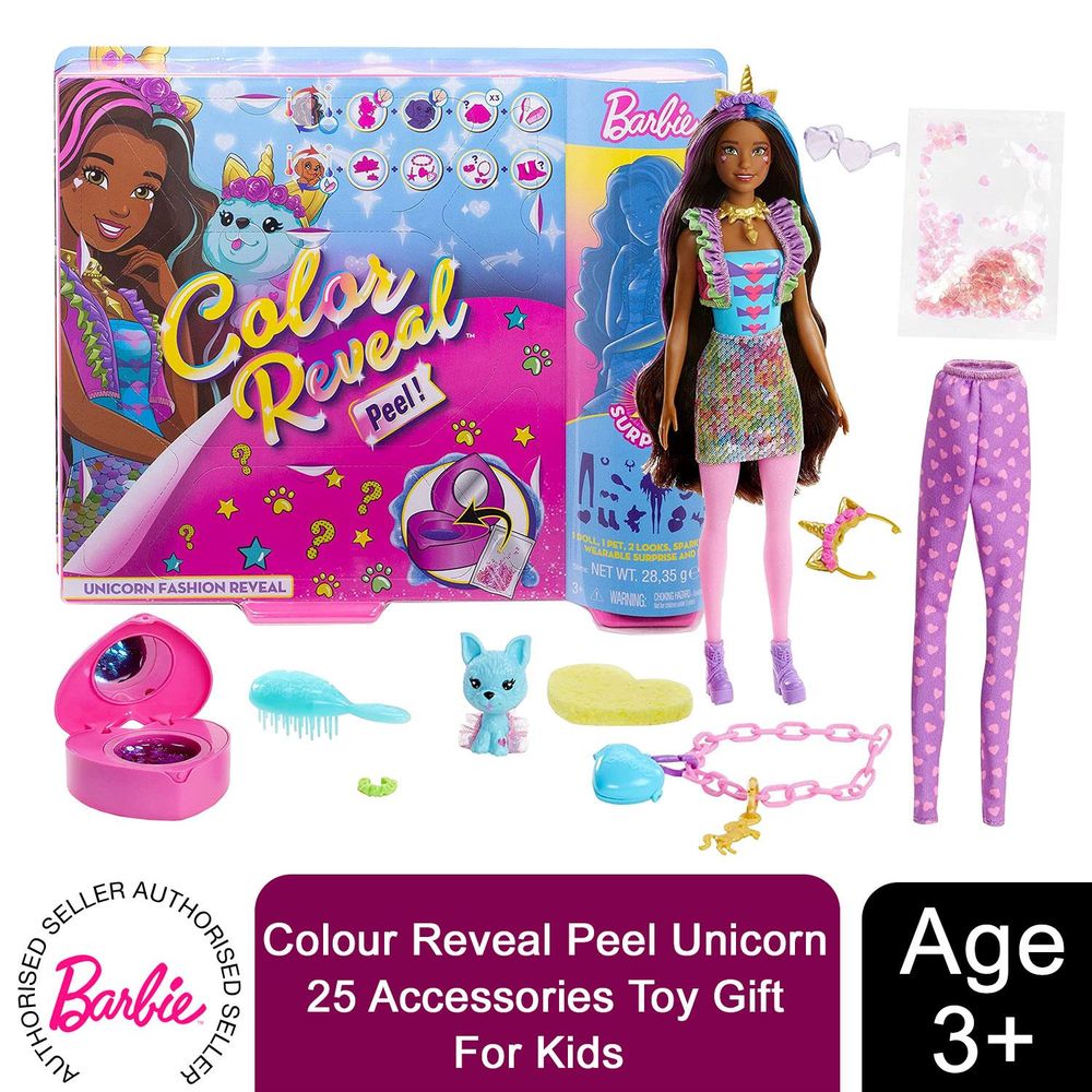 Colour Reveal Unicorn Doll Toy - 25 Accessories - Kids Gift