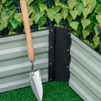 Galvanised Raised Garden Bed Metal Planter Box with Open Bottom, Grey