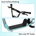 Kick Scooters for Kids with Adjustable Height, Anti-Slip Deck, Dual Brakes, Rubber Tyres, for Boys and Girls Aged 5+ Years Old - Blue