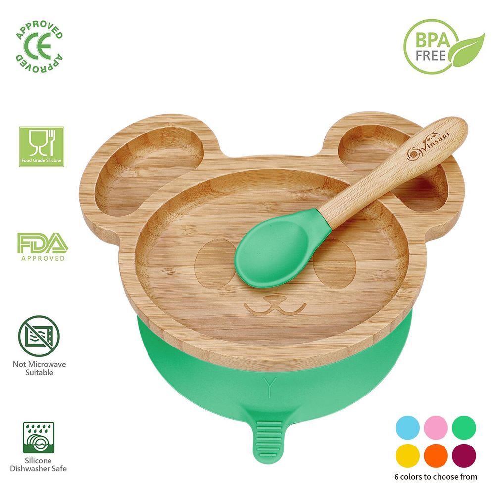 Mouse Bamboo Plate & Spoon Set