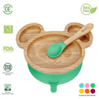 Mouse Bamboo Plate & Spoon Set