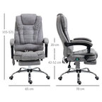 Vintage High Back Massage Office Chair (Grey) - 6 Vibration Points & Heated - Professional Quality