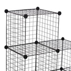 DIY 6 Cube Wire Storage Cabinet Organiser, 111L x 37W x 111Hcm-Black