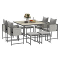 8 Seater Garden Dining Set, Cube Garden Furniture with Cushions