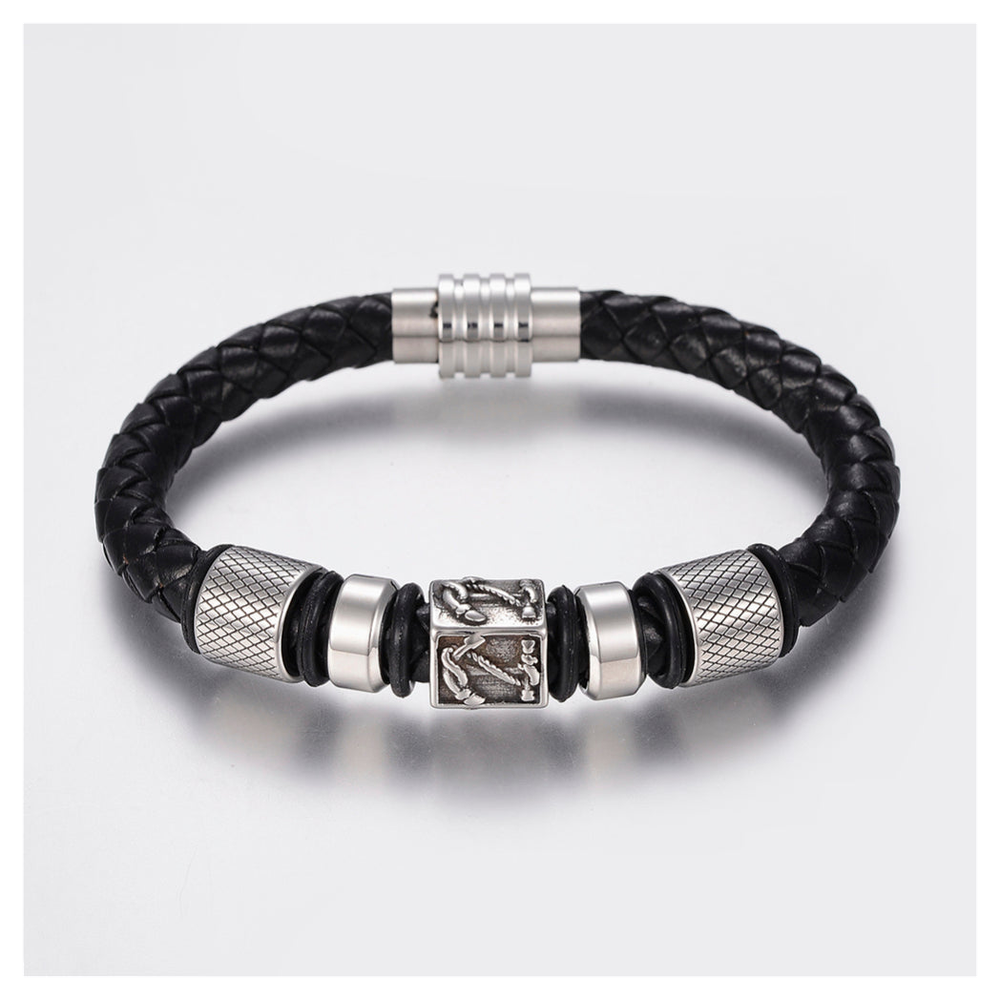 Mens Nautical Leather Bracelet - Ideal Birthday or Christmas Gift