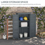 Wooden Garden Storage Shed, 3 Shelves Tool Cabinet
