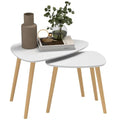 Side Table Set of 2, Modern End Coffee Bedside Tables Grey Natural
