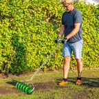 Grass Spike Roller, Soil Aerator w/ 3 Piece Handle and T-bar Grip