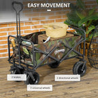 Foldable Garden Cart, Outdoor Utility Wagon with Carry Bag, Camouflage
