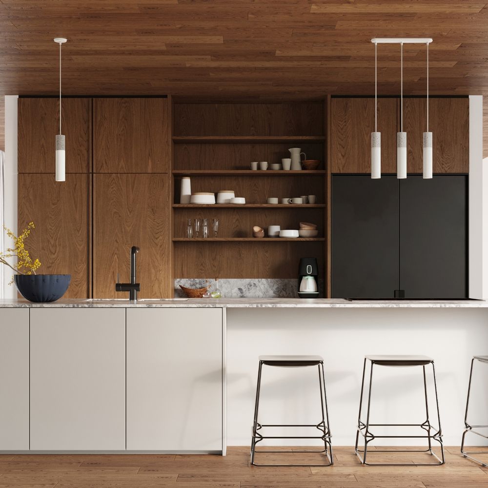 Modern Pendant Lamp: Steel & Concrete Design - GU10