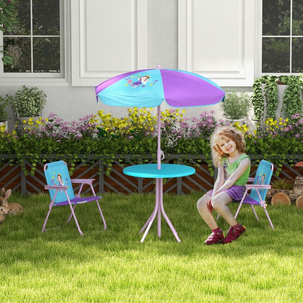 Kids Fairy Bistro Set - Adjustable Parasol & Portable Table/Chairs, for Playtime & Outdoor Adventures!