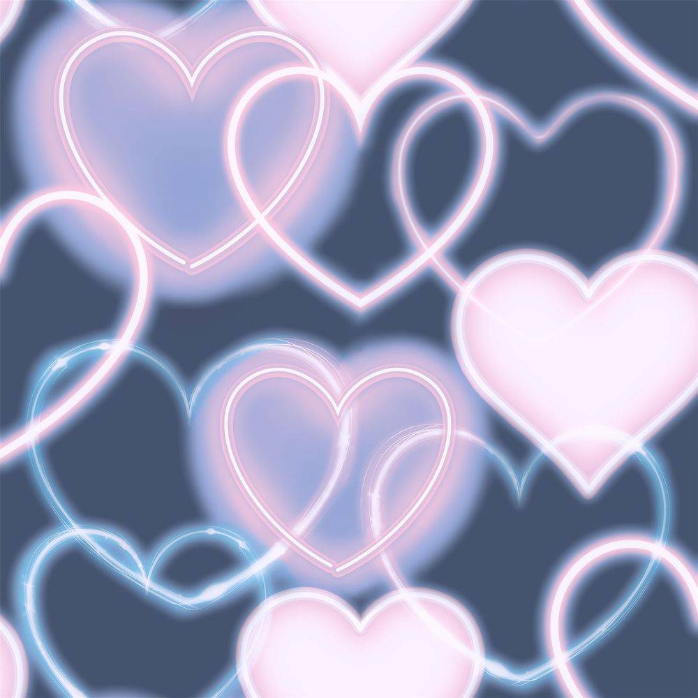 Neon Heart Wall Art - Navy Pink - Limited Edition