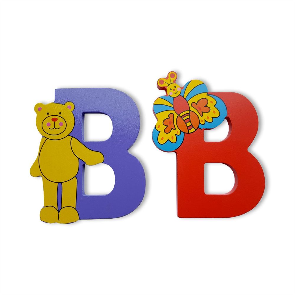 Wooden Alphabet Letter - Jungle Animal Uppercase, Self Adhesive B