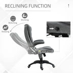 Executive Reclining Chair w/ Heating Massage Points Relaxing Headrest Grey with Will Detail