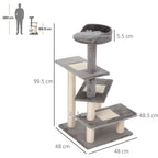 Cat Activity Center - Multi-level Climbing Tower with Scratching Post and Plush Material