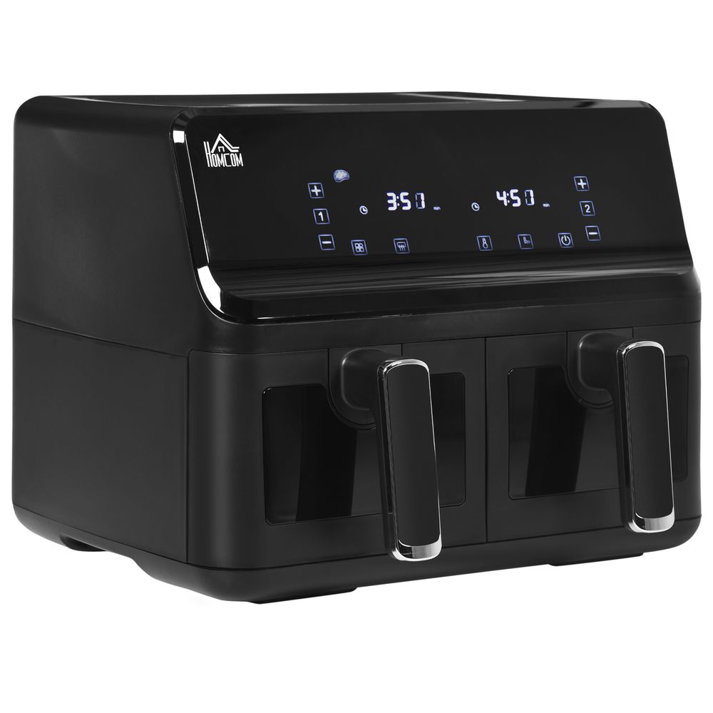 Dual Basket Air Fryer 8L - 8 Presets Cookbook Timer 2500W - for Family Size Meals