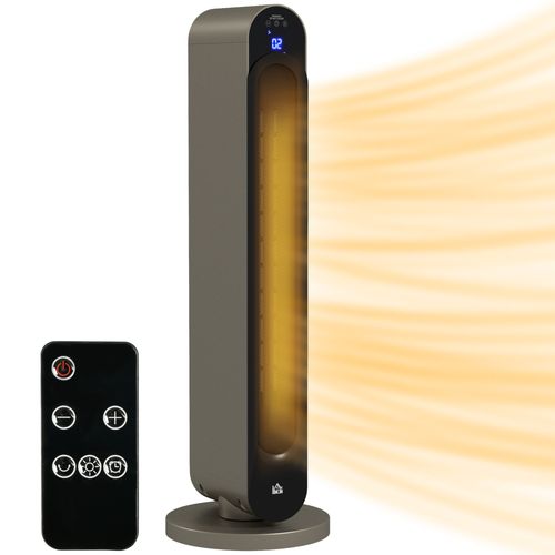 2200W Ceramic Heater for Home with Remote Control, 12H Timer, Silver