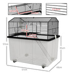 2-Tier Hamster Cage w/ Food Dish & Ramp - Spacious & Stylish Home for Your Small Pets