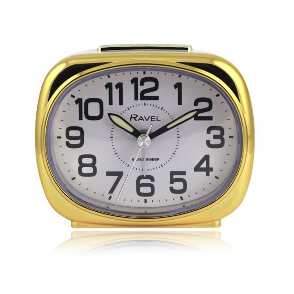 Bedside Quartz Alarm Clock - White/Gold.42