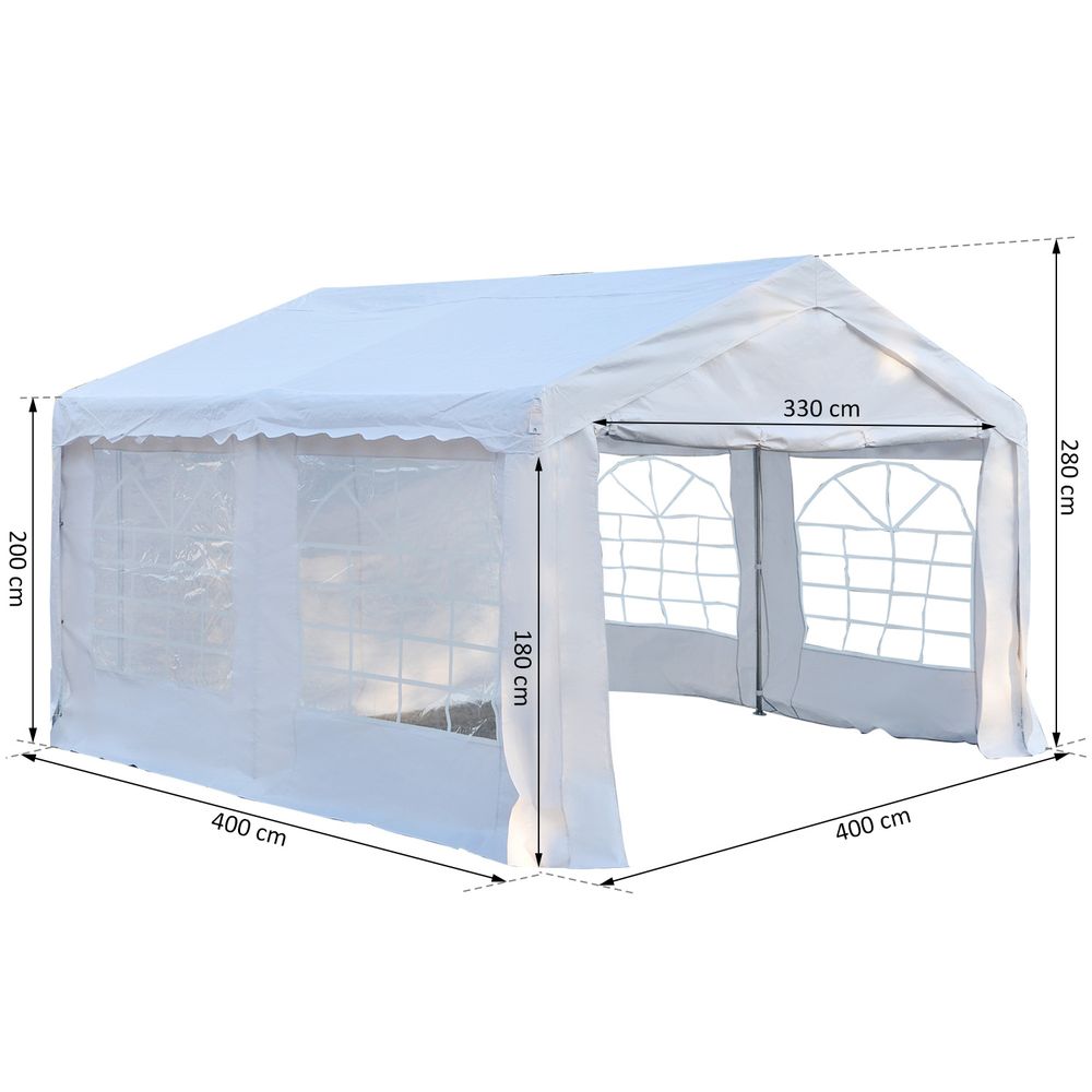 Gazebo Marquee Party Tent - Steel Frame, White