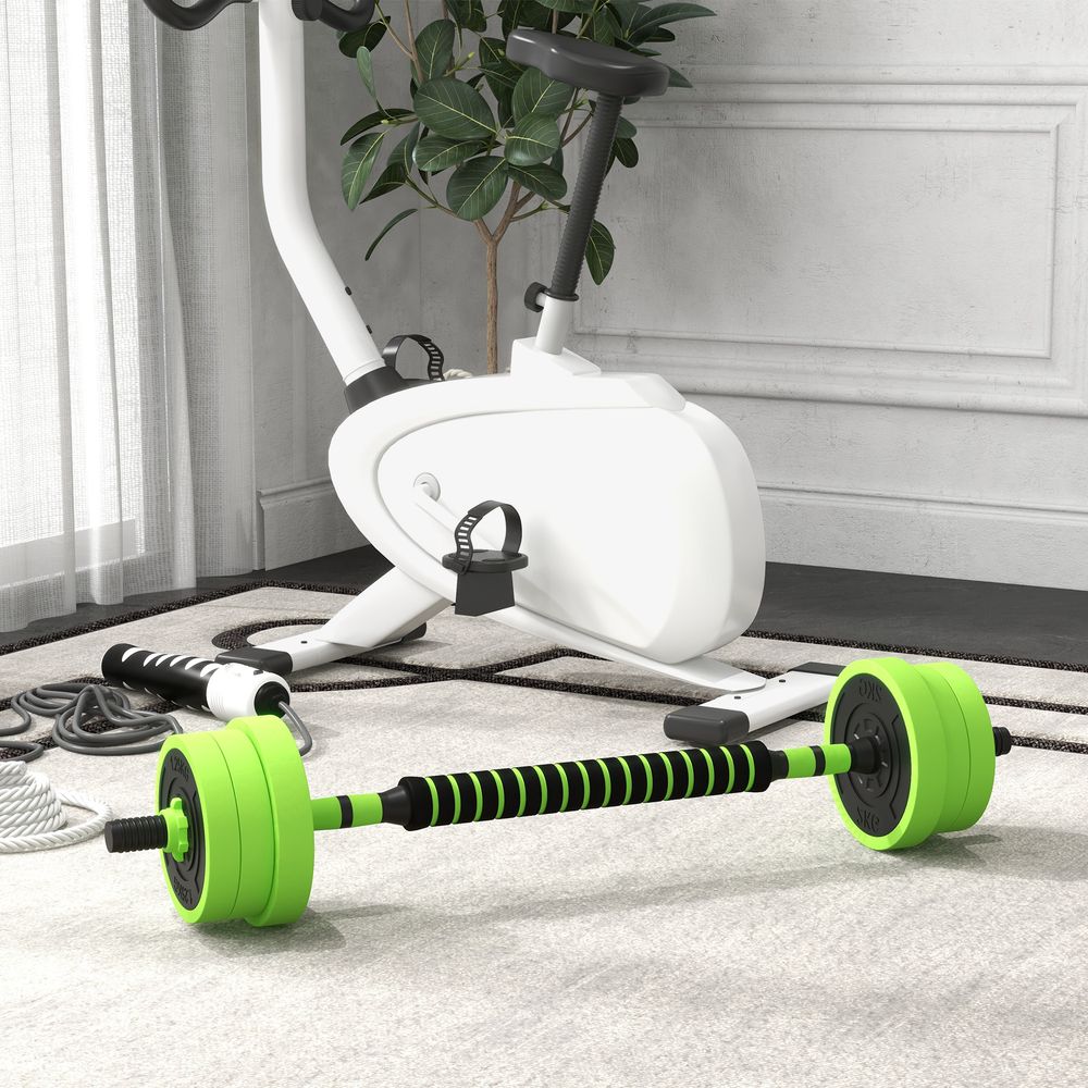 4-in-1 Fitness Set: Dumbbells, Barbell, Kettlebell, Push Up Stand, 20kg