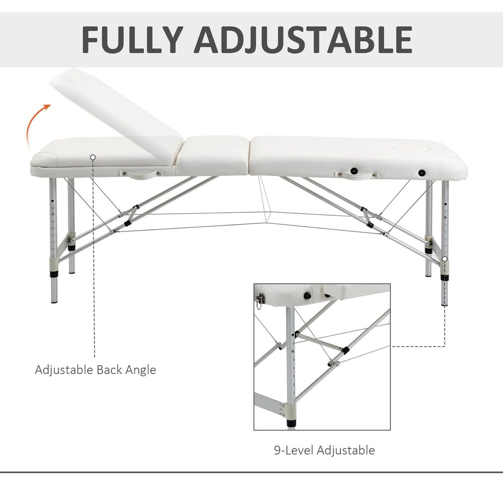 Foldable Massage Table Professional Salon SPA Facial Couch Bed Black and Orange