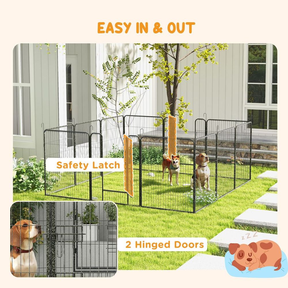 Durable 12-Panel Puppy Play Pen for Indoor/Outdoor Pet Exercise