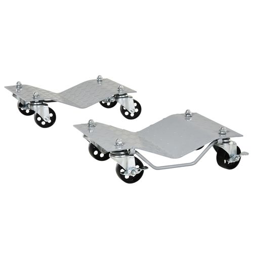 2PCS 680kg Car Wheel Dollies with Swivel Casters, Wheel Dolly, Grey