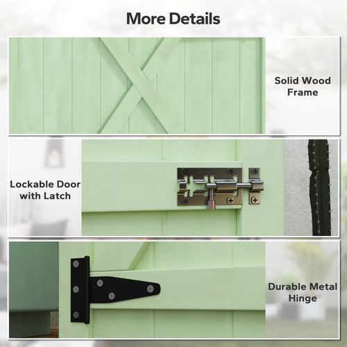 Garden Shed Outdoor Tool Storage w/ 2 Shelves 75 x 56 x115cm Green