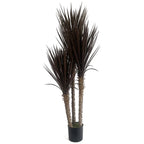 155cm UV Resistant Artificial XL Triple Yukka Tree Plant - Spiky Triple Dark for Indoor/Outdoor - Realistic & Low Maintenance