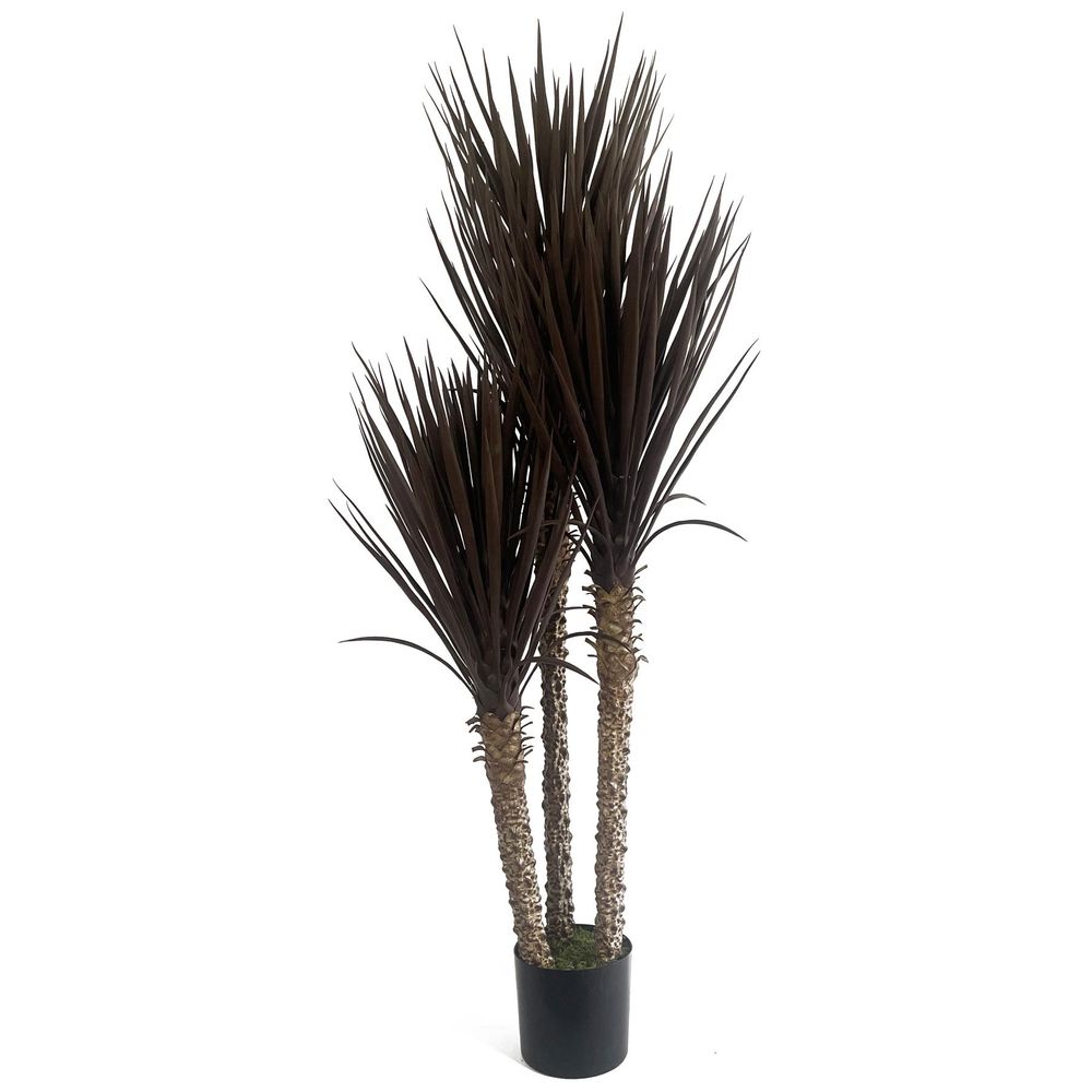 155cm UV Resistant Artificial XL Triple Yukka Tree Plant - Spiky Triple Dark for Indoor/Outdoor - Realistic & Low Maintenance