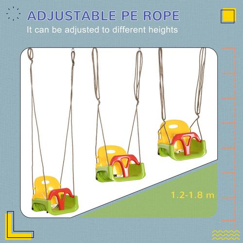 3 in 1 Kids Swing Seat, Adjustable Toddler Swing Chair, Green