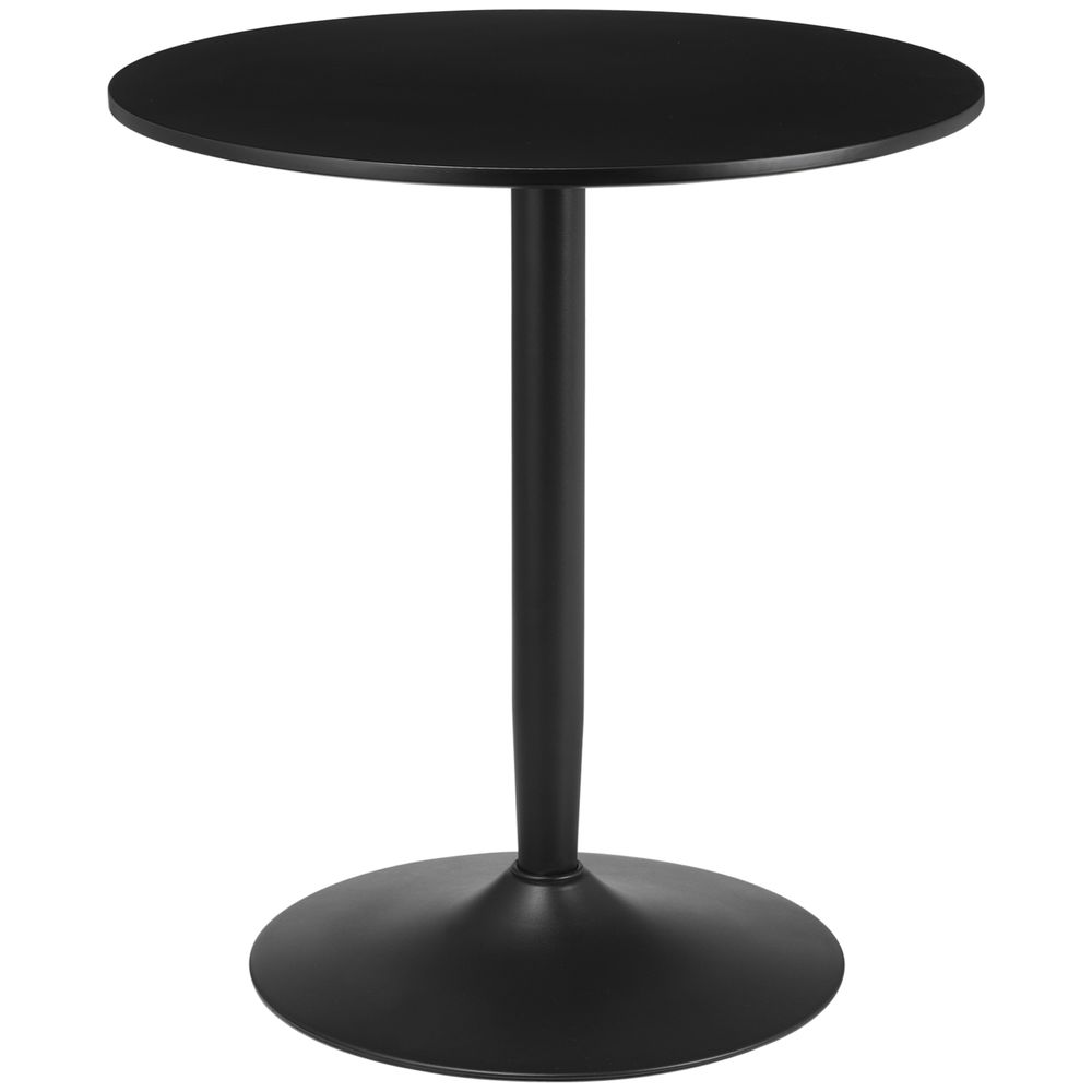 Round Dining Table: Steel Base, Non-slip Pad for Living Room - for Relaxing & Dining