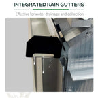 6 x 4ft Polycarbonate Greenhouse Aluminum Roof Vent, Rain Gutter Sliding Door